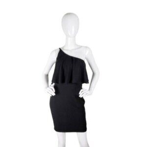 Dress The Population Sabrina One Shoulder Mini Dress Black Size Small